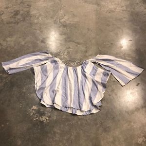 Stripes off the shoulder blouse